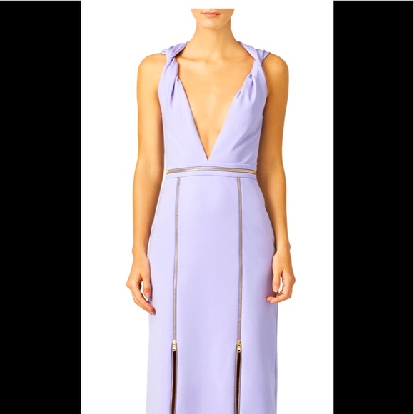 CUSHNIE Lavender Twisted Zipper Dress 6 - Picture 1 of 10